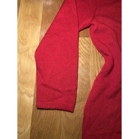 Dylani Red Cardigan Sweater Gold Buttons Medium - Picture 6 of 8